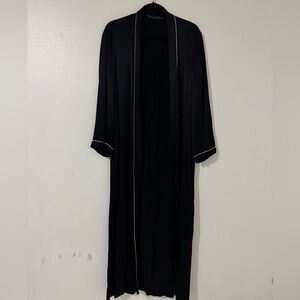 Zara Black Women's long Cardigan with White Trim